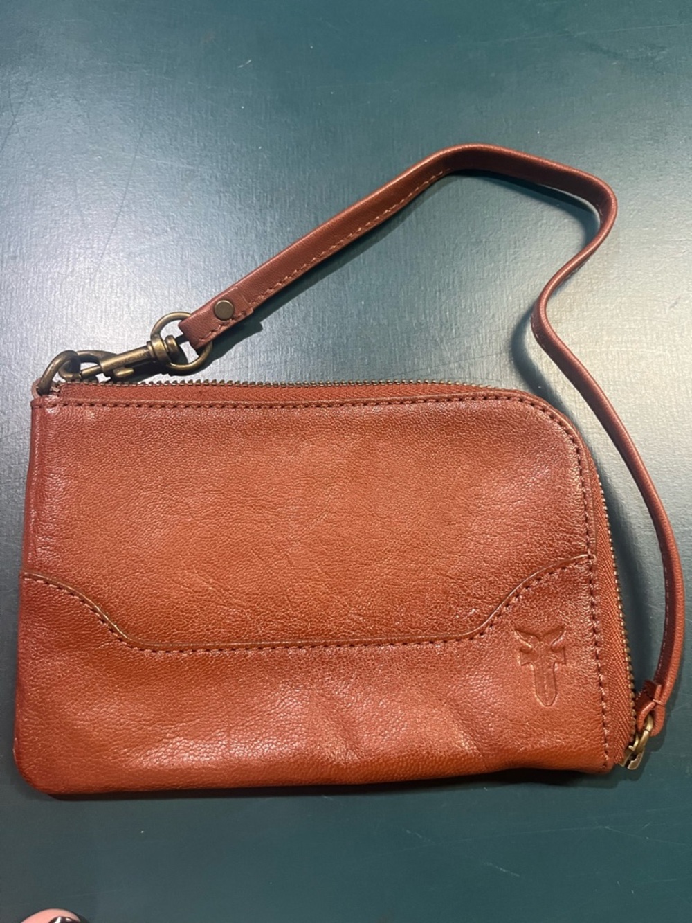 Frye Cognac Melissa Leather Wristlet - Picture 6 of 9